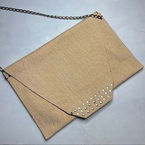 Soft Nude Leather Crossbody Bag Silver Hardware - Plus Size Bag for sizes 2XL +